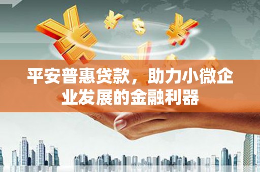 砀山平安普惠贷款，助力小微企业发展的金融利器